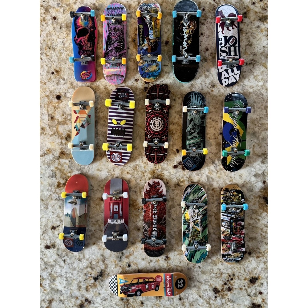 Lot Of 16 Tech Deck Skateboards & Extras Hawk Firm Burnquist Chocolate